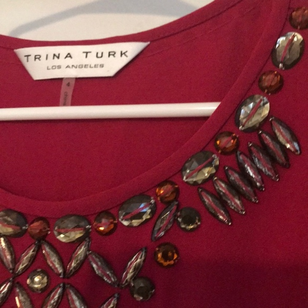 NEW Beautiful jeweled Trina Turk Dress - Picture 3 of 6